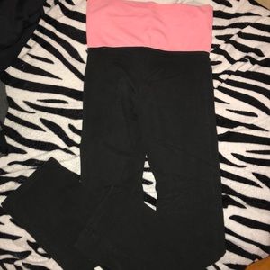 PINK rhinestone yoga pants